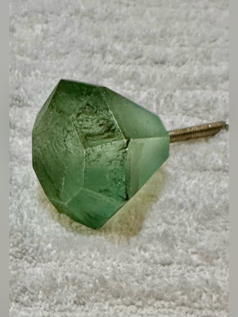 Green Diamond Shape Drawer Pull. Large Statement Fancy Distressed & Vintage look